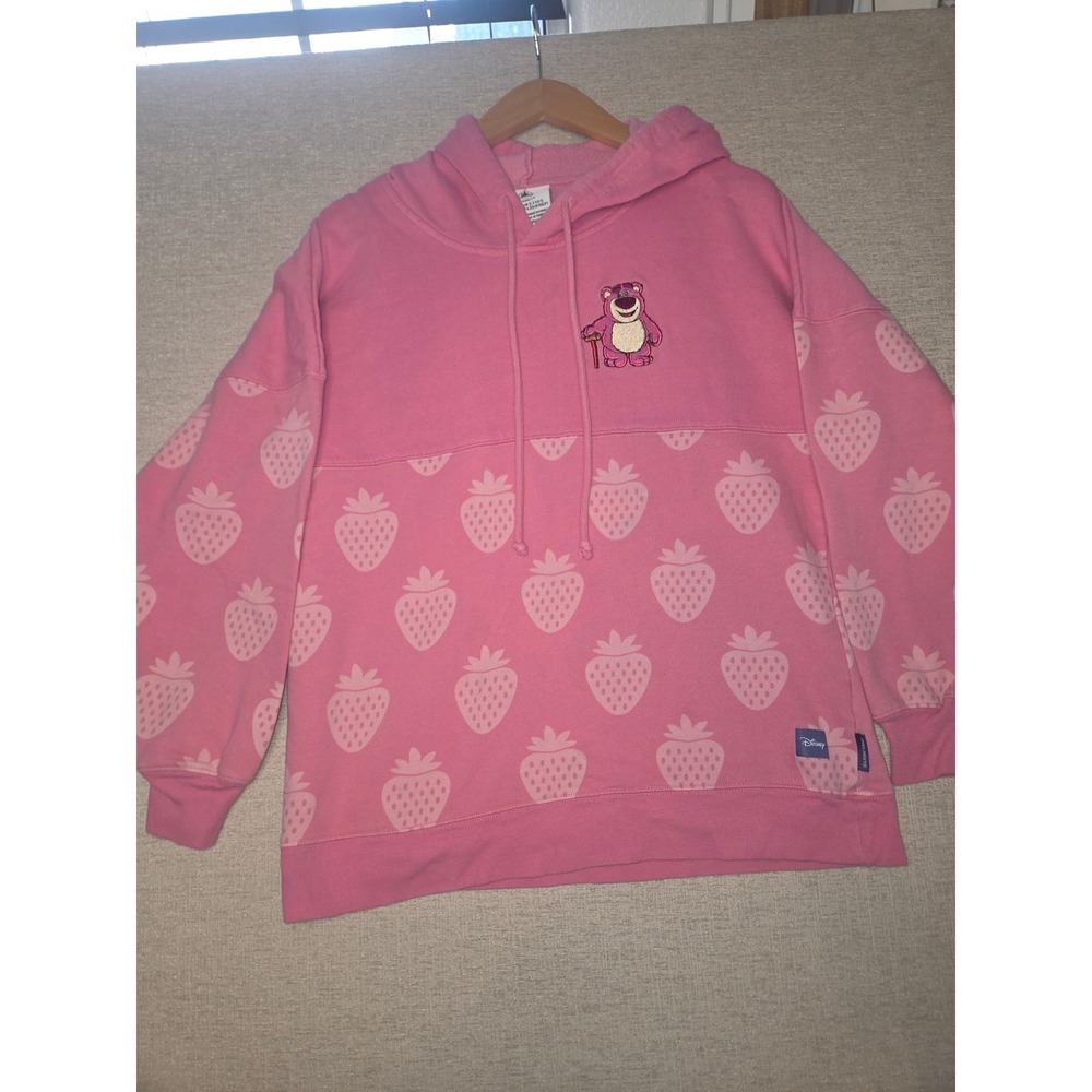 Disney Spirit Jersey Lotso Strawberry Hoodie Pink Women's Small Pixar Bear